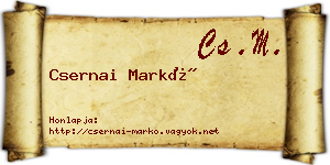 Csernai Markó névjegykártya